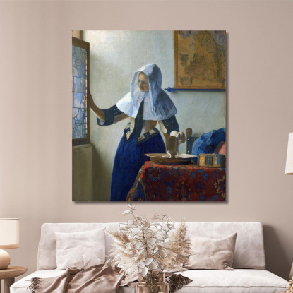 Giovane Donna Con Una Brocca D'Acqua Jan Vermeer jvr37 quadro stampato su tela