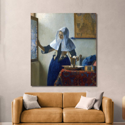 Giovane Donna Con Una Brocca D'Acqua Jan Vermeer jvr37 quadro stampato su tela