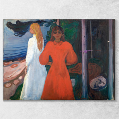 Rossoe Bianco Edvard Munch em25 quadro stampato su tela