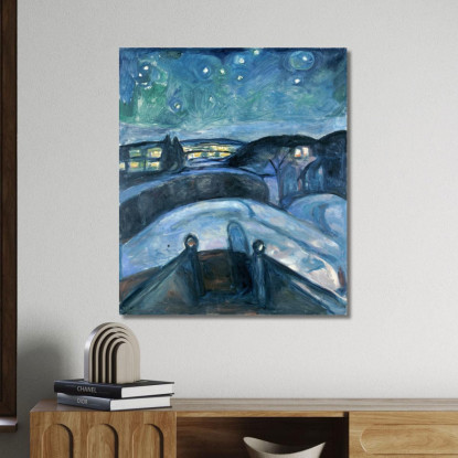 Notte Stellata Edvard Munch em33 quadro stampato su tela