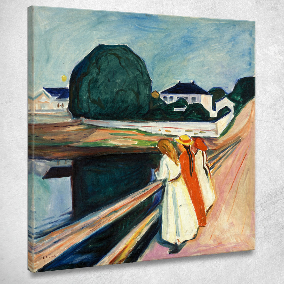 Ragazze Sul Ponte Edvard Munch em34 quadro stampato su tela Ragazze Sul Ponte Edvard Munch em34 quadro stampato su tela