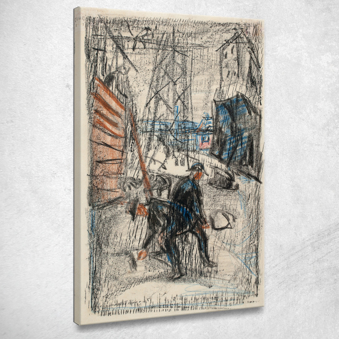 Lavoratori In Strada Edvard Munch em52 quadro stampato su tela Lavoratori In Strada Edvard Munch em52 quadro stampato su tela