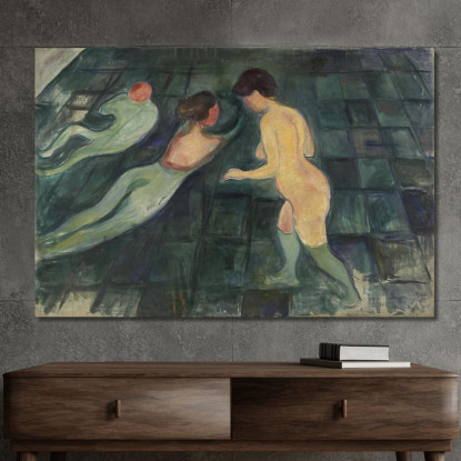 Donne Al Bagno Edvard Munch em66 quadro stampato su tela