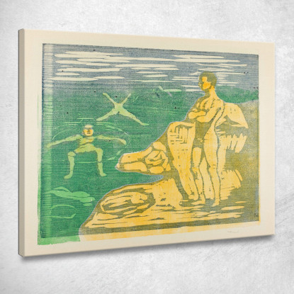 Ragazzi Che Fanno Il Bagno 2 Edvard Munch em74 quadro stampato su tela