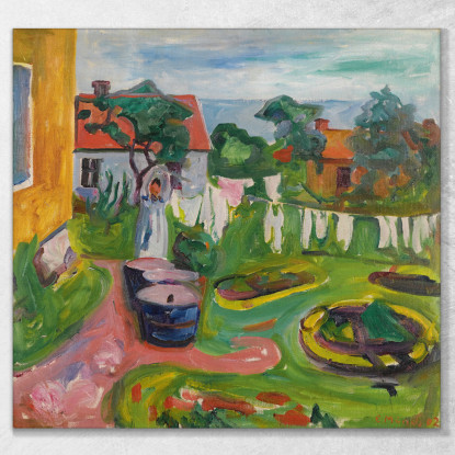 Vestiti Stesi Ad Åsgårdstrand Edvard Munch em82 quadro stampato su tela