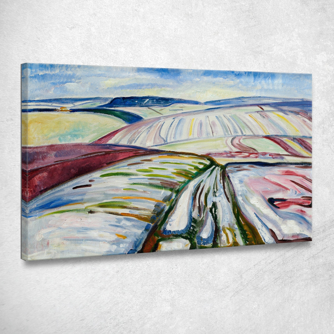 Campo Innevato 1907 Edvard Munch em102 quadro stampato su tela Campo Innevato 1907 Edvard Munch em102 quadro stampato su tela