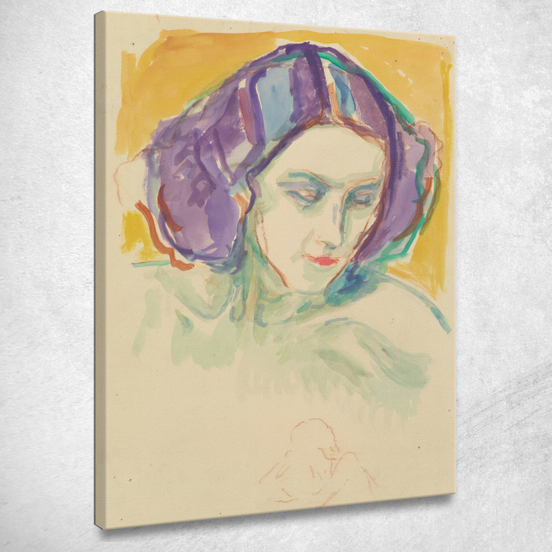 Testa Femminile Edvard Munch em113 quadro stampato su tela Testa Femminile Edvard Munch em113 quadro stampato su tela