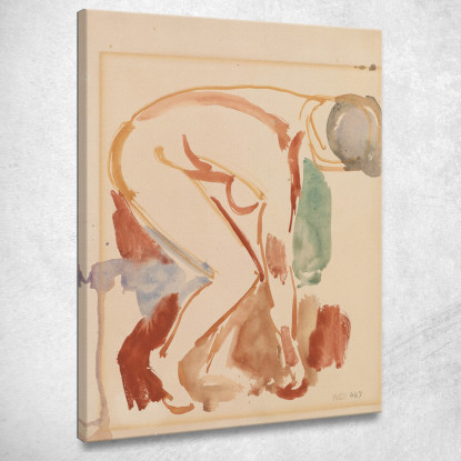 Nudo Femminile Piegato In Avanti Edvard Munch em117 quadro stampato su tela