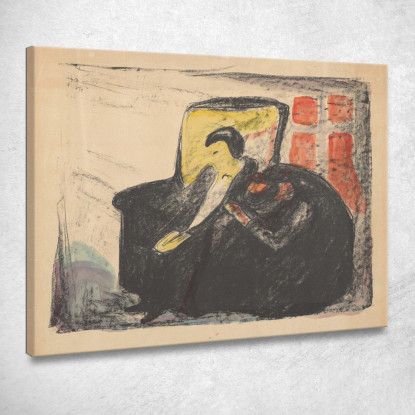 Fantasmi Osvald Edvard Munch em127 quadro stampato su tela