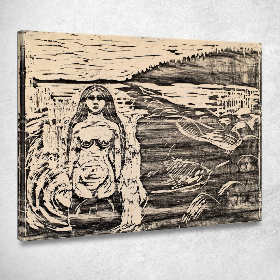 Ragazza Che Fa Il Bagno Edvard Munch em128 quadro stampato su tela Ragazza Che Fa Il Bagno Edvard Munch em128 quadro stampato su tela