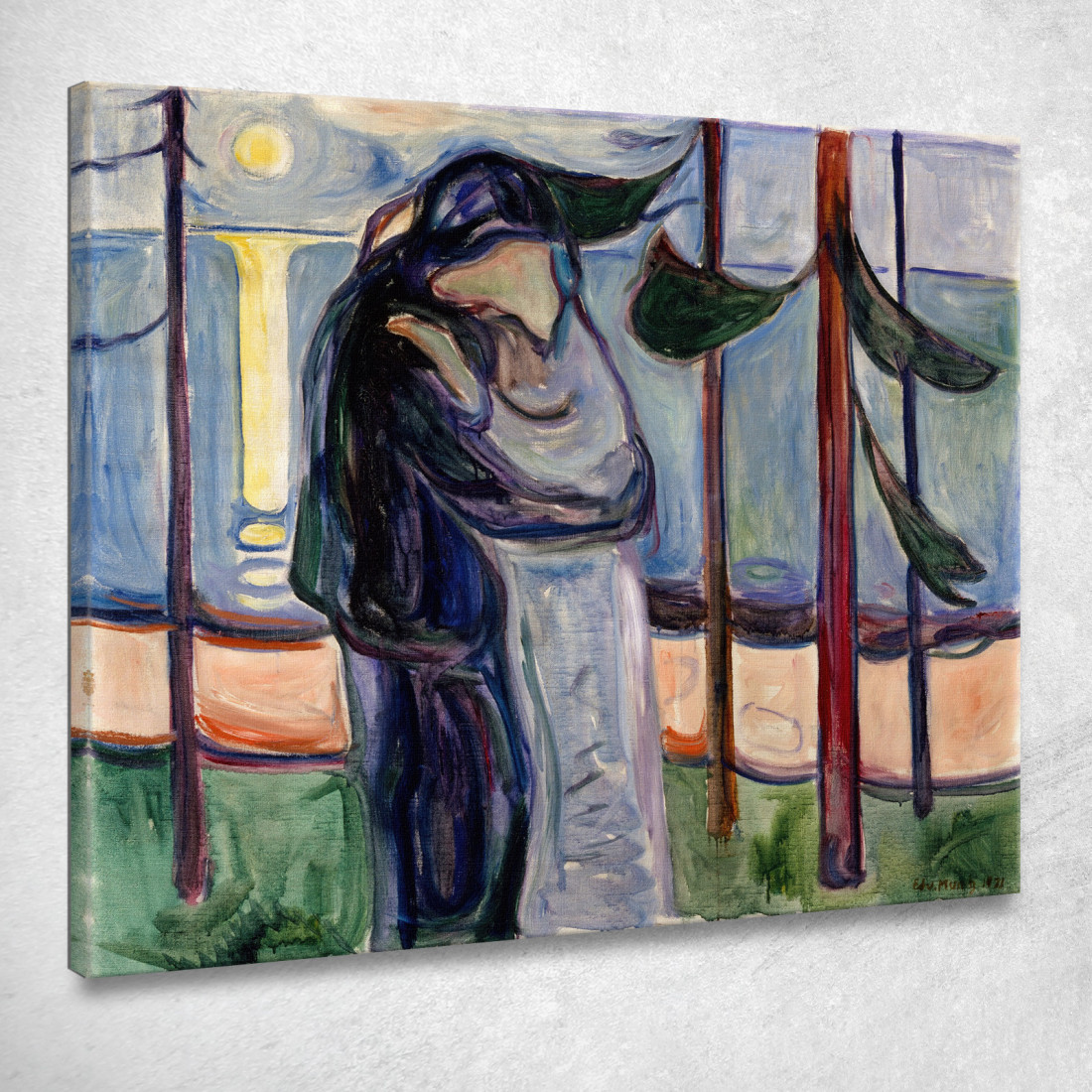 Bacio Sulla Spiaggia Edvard Munch em158 quadro stampato su tela