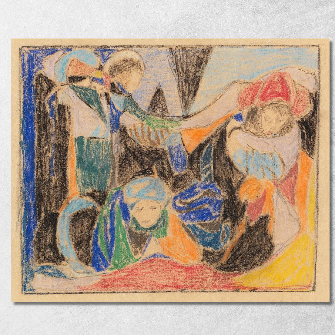 Tre Figure Nel Paesaggio Adolf Hölzel ahl10 quadro stampato su tela Tre Figure Nel Paesaggio Adolf Hölzel ahl10 quadro stampato su tela