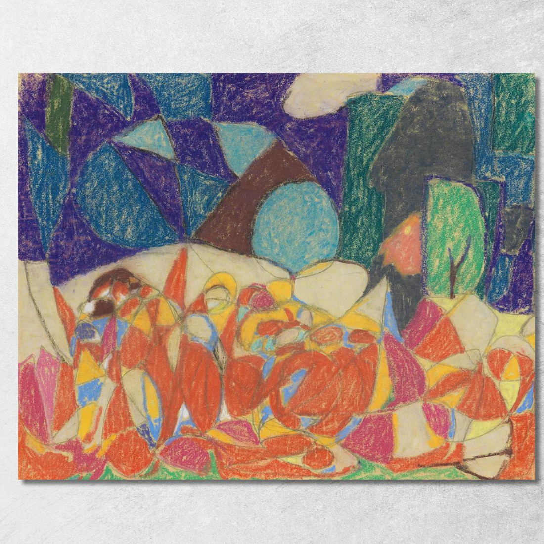 Gruppo Di Figure Tra Forme Viola-Verdi Adolf Hölzel ahl18 quadro stampato su tela Gruppo Di Figure Tra Forme Viola-Verdi Adolf Hölzel ahl18 quadro stampato su tela