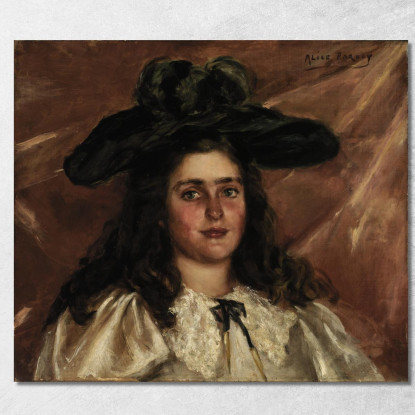 Laura Alice Con Il Grande Cappello Alice Pike Barney apb53 quadro stampato su tela