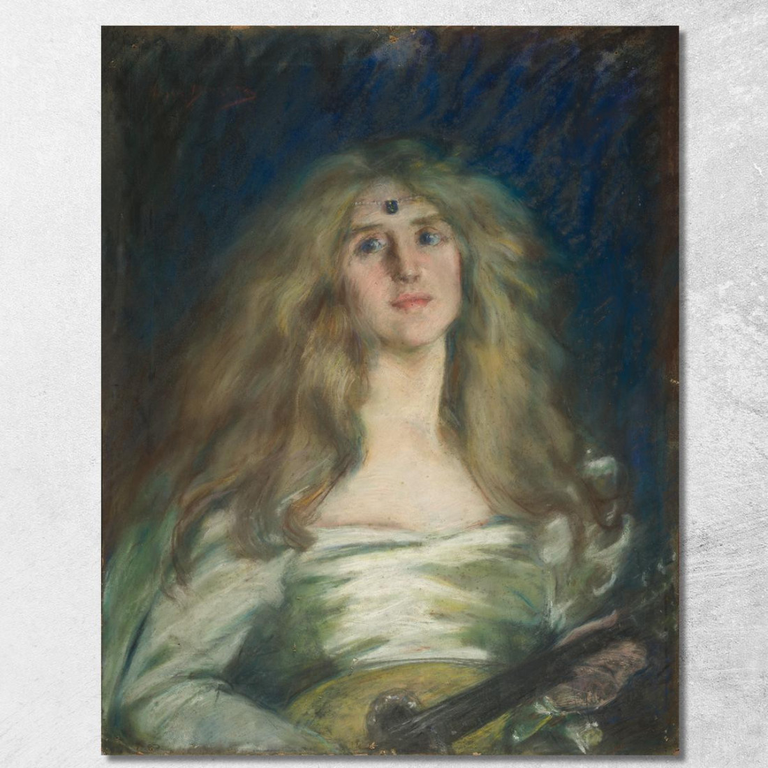 Natalie Con Il Mandolino Alice Pike Barney apb83 quadro stampato su tela Natalie Con Il Mandolino Alice Pike Barney apb83 quadro stampato su tela