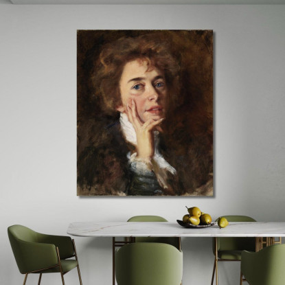 Autoritratto Con Jabot Alice Pike Barney apb98 quadro stampato su tela