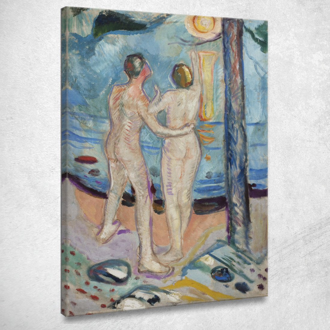 Coppia Nuda Sulla Spiaggia Edvard Munch em231 quadro stampato su tela Coppia Nuda Sulla Spiaggia Edvard Munch em231 quadro stampato su tela