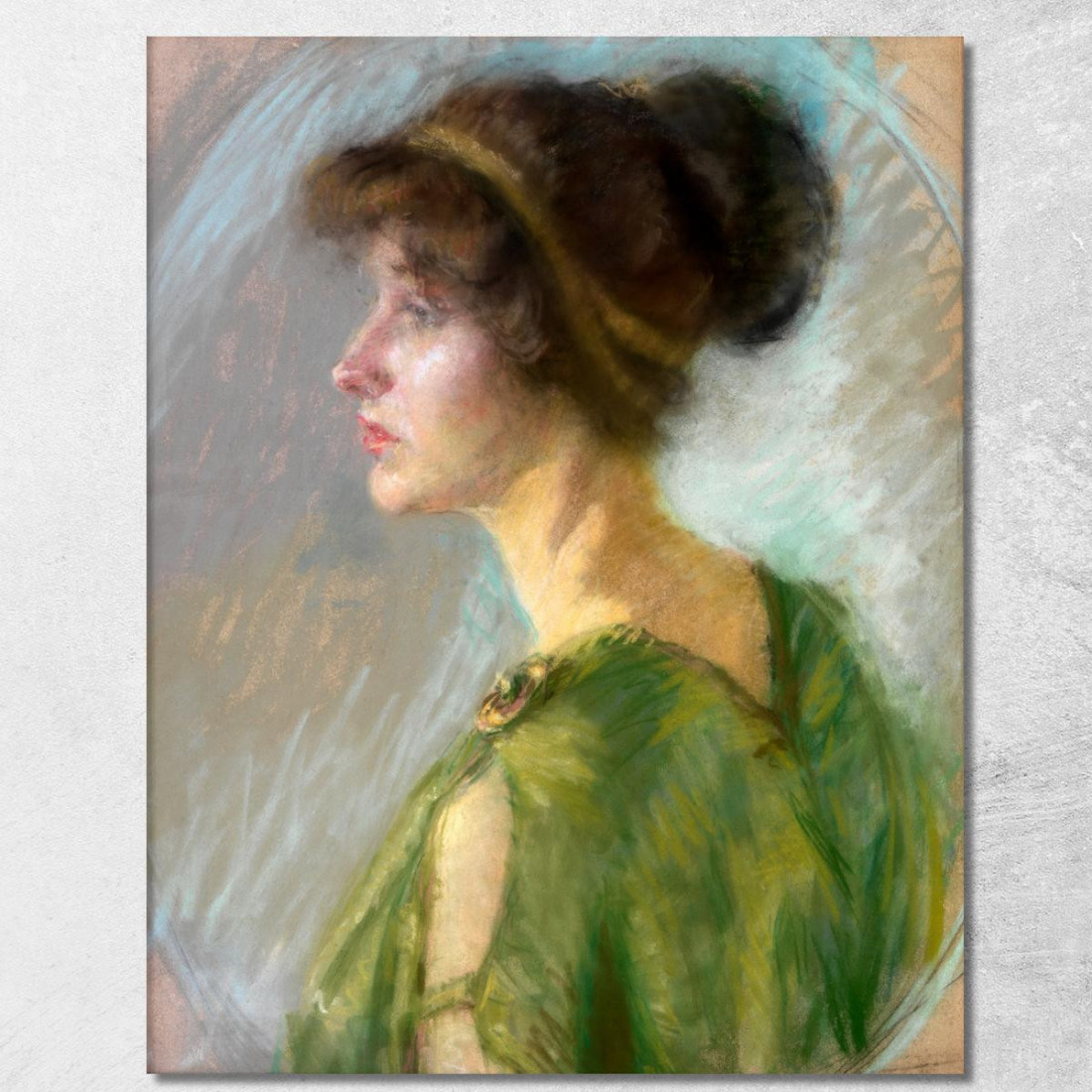 Giovane Donna In Verde Alice Pike Barney apb129 quadro stampato su tela