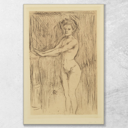 Modello Di Donna Nuda Che Scalda Le Mani Edvard Munch em234 quadro stampato su tela