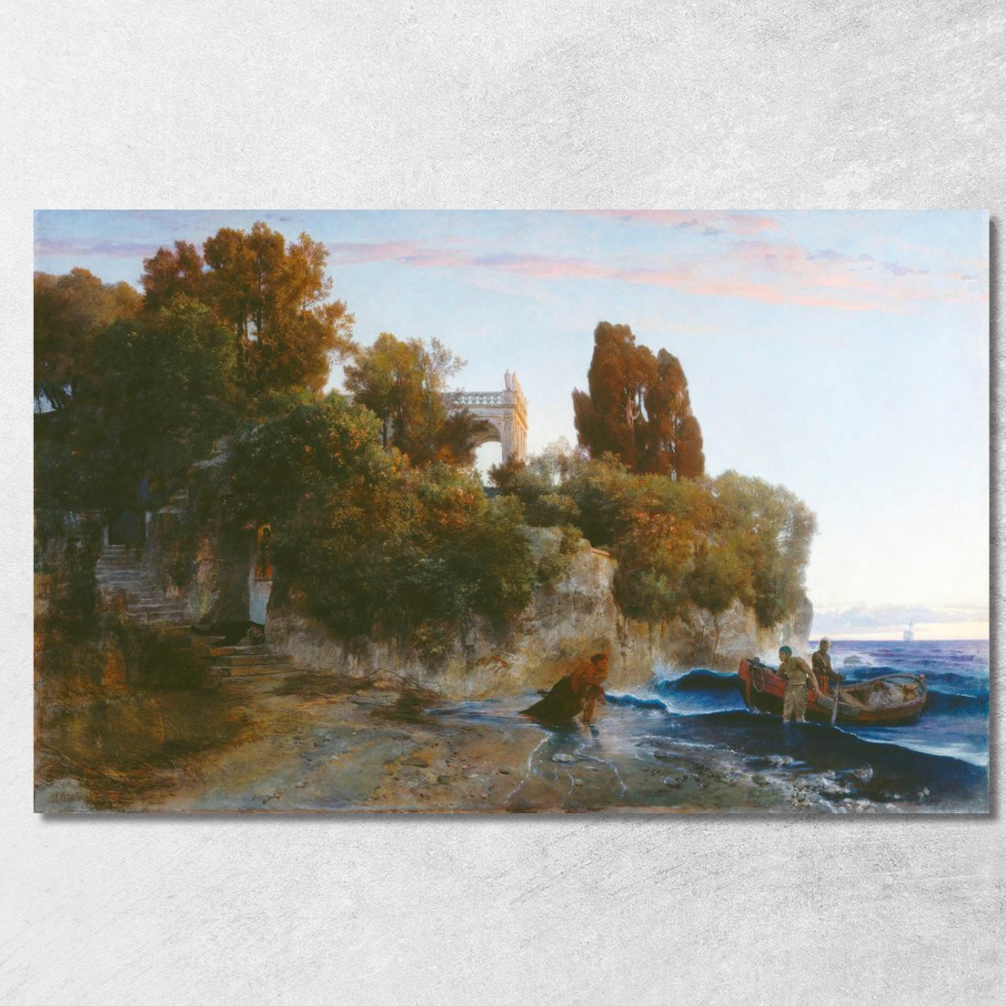 Castello Sul Mare E Omicidio Nel Giardino Del Castello Arnold Böcklin abk6 quadro stampato su tela Castello Sul Mare E Omicidio Nel Giardino Del Castello Arnold Böcklin abk6 quadro stampato su tela