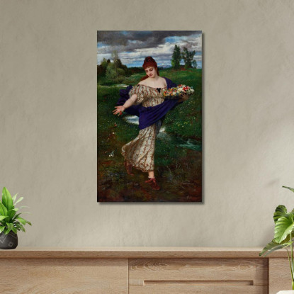 Flora Che Sparge Fiori Arnold Böcklin abk14 quadro stampato su tela