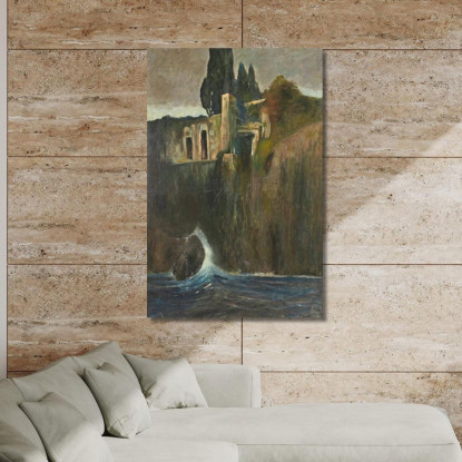 Paesaggio Arnold Böcklin abk22 quadro stampato su tela