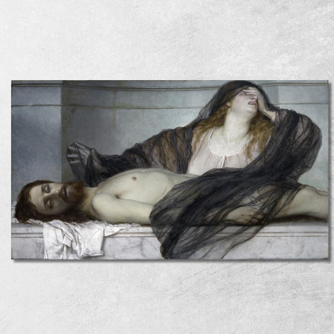 Maddalena Addolorata Per Il Corpo Di Cristo Arnold Böcklin abk24 quadro stampato su tela Maddalena Addolorata Per Il Corpo Di Cristo Arnold Böcklin abk24 quadro stampato su tela
