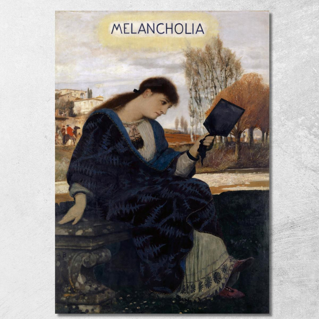Malinconia 2 Arnold Böcklin abk26 quadro stampato su tela Malinconia 2 Arnold Böcklin abk26 quadro stampato su tela