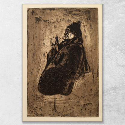 Vecchia Donna Edvard Munch em239 quadro stampato su tela