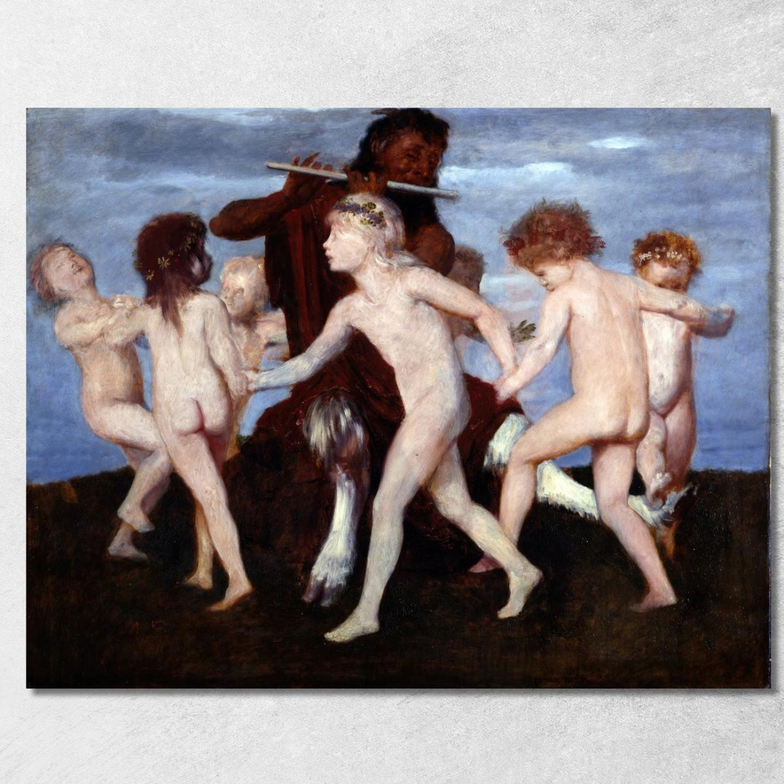 Pan Danza Con I Bambini Arnold Böcklin abk36 quadro stampato su tela Pan Danza Con I Bambini Arnold Böcklin abk36 quadro stampato su tela