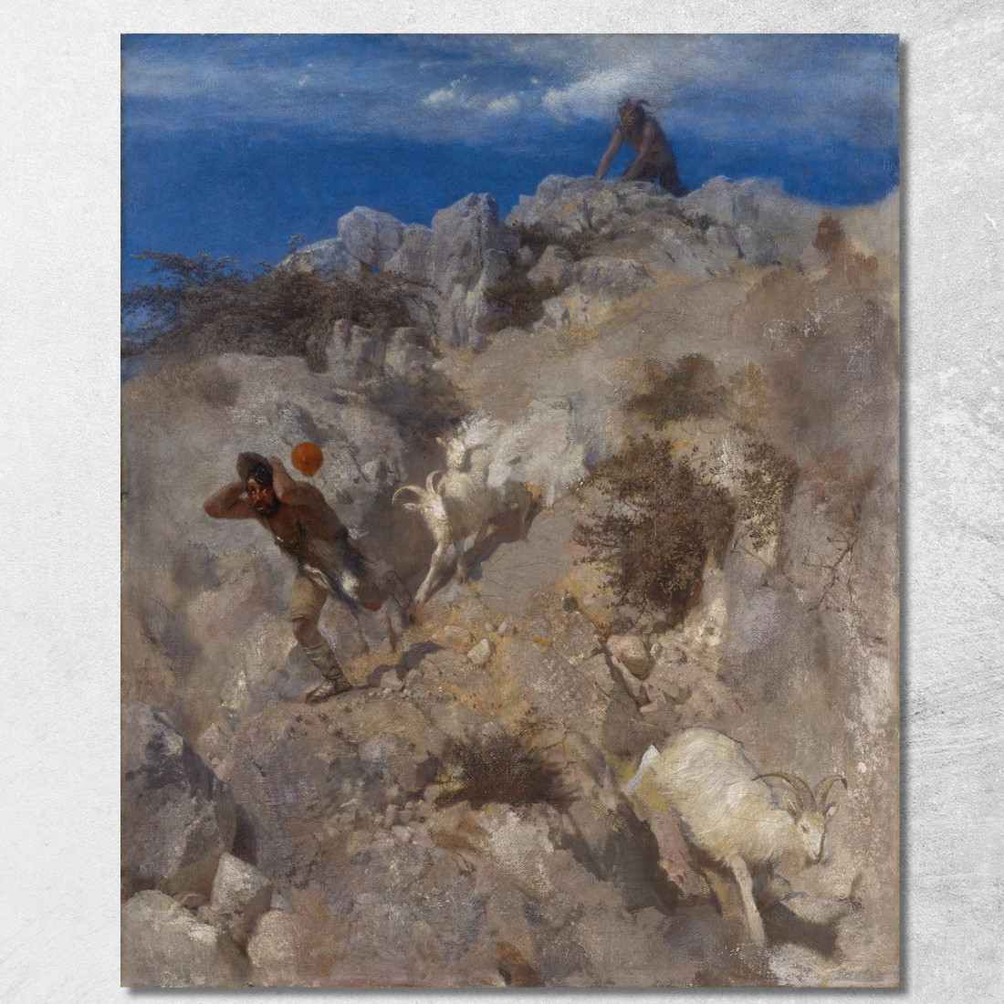 Pan Spaventa Un Pastore Terrorizzato Dal Panico Arnold Böcklin abk37 quadro stampato su tela Pan Spaventa Un Pastore Terrorizzato Dal Panico Arnold Böcklin abk37 quadro stampato su tela