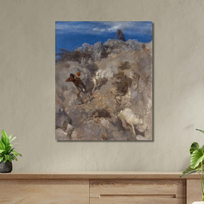 Pan Spaventa Un Pastore Terrorizzato Dal Panico Arnold Böcklin abk37 quadro stampato su tela