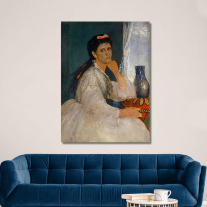 Ritratto Di Clara Böcklin Figlia Maggiore Dell'Artista Arnold Böcklin abk45 quadro stampato su tela