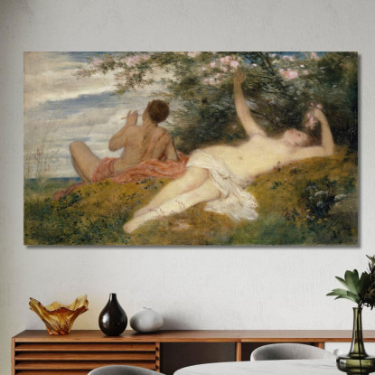 Primavera Arnold Böcklin abk61 quadro stampato su tela