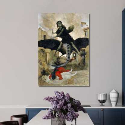 La Peste Arnold Böcklin abk69 quadro stampato su tela