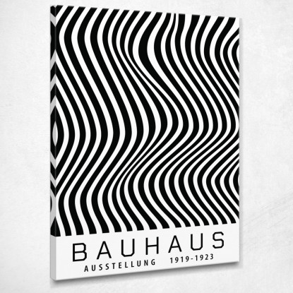 Quadro Bauhaus Onde Ipnotiche Monocromatiche Bauhaus Style bhs20 quadro stampato su tela