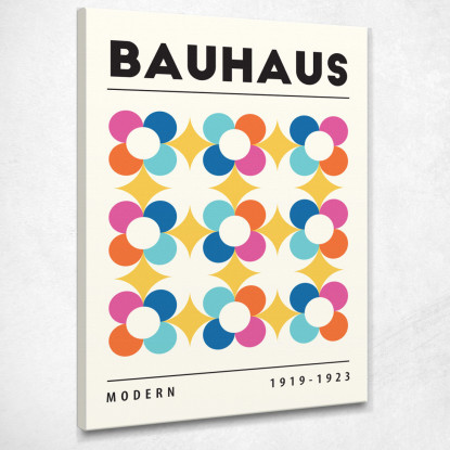 Quadro Bauhaus Pattern Floreale Astratto Bauhaus Style bhs24 quadro stampato su tela