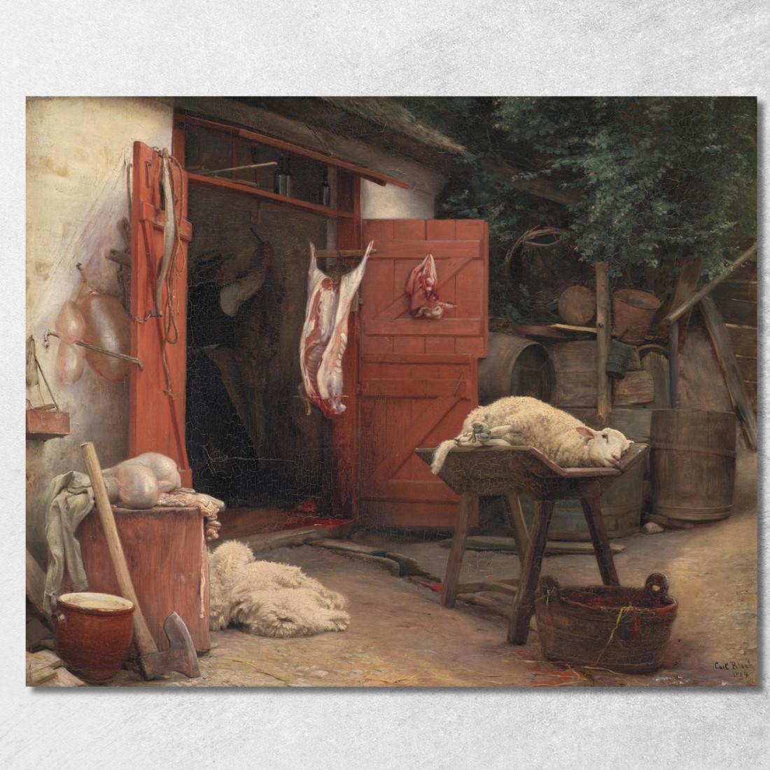 Un Mattatoio A Hellebæk Carl Bloch cbl1 quadro stampato su tela Un Mattatoio A Hellebæk Carl Bloch cbl1 quadro stampato su tela
