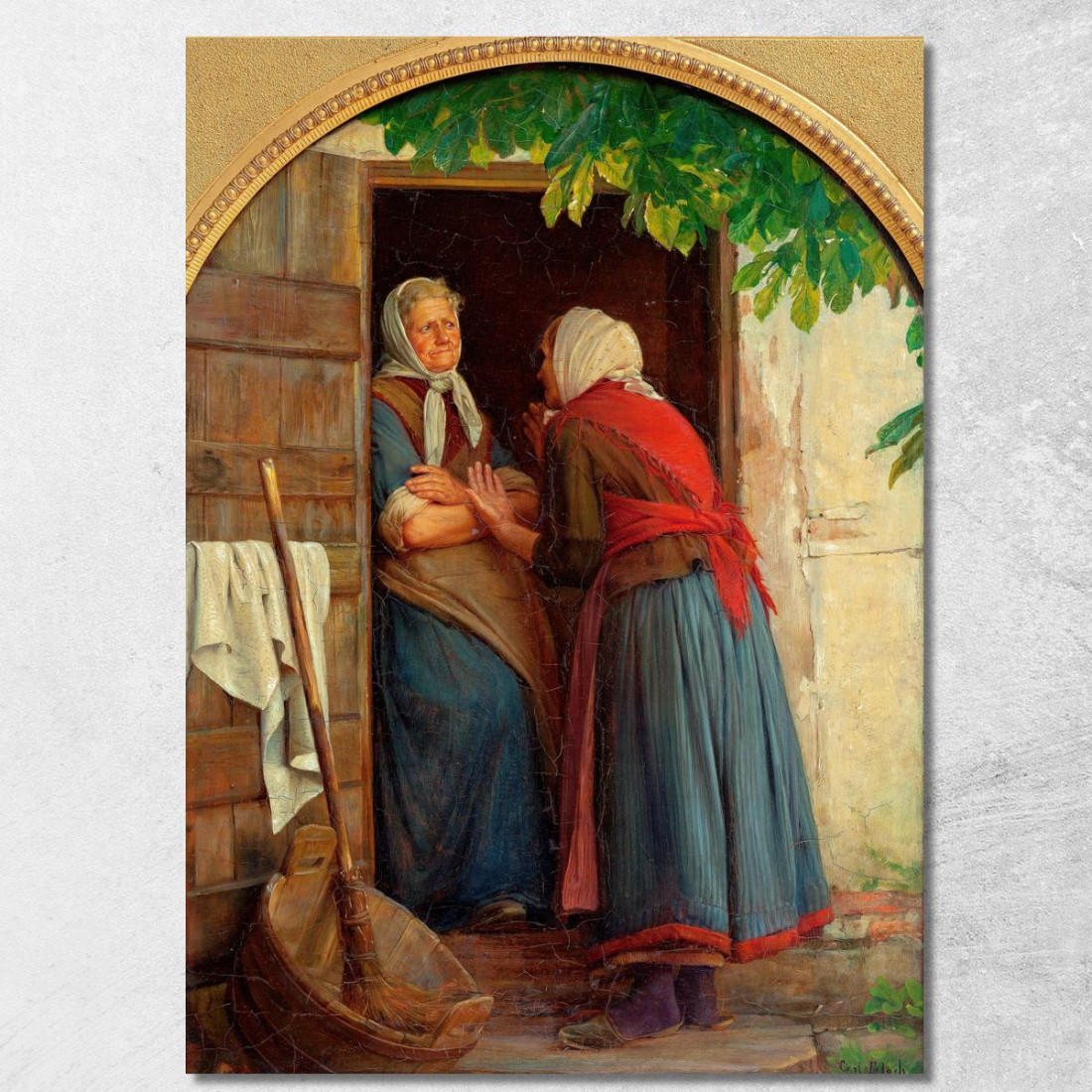 Due Donne Che Parlano Carl Bloch cbl38 quadro stampato su tela Due Donne Che Parlano Carl Bloch cbl38 quadro stampato su tela