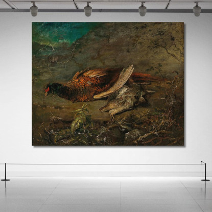 Natura Morta Con Fagiano E Beccaccino Carl Spitzweg csp50 quadro stampato su tela