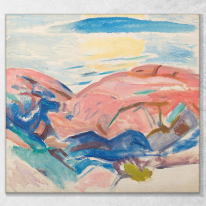 Rocce Rosse Edvard Munch em260 quadro stampato su tela