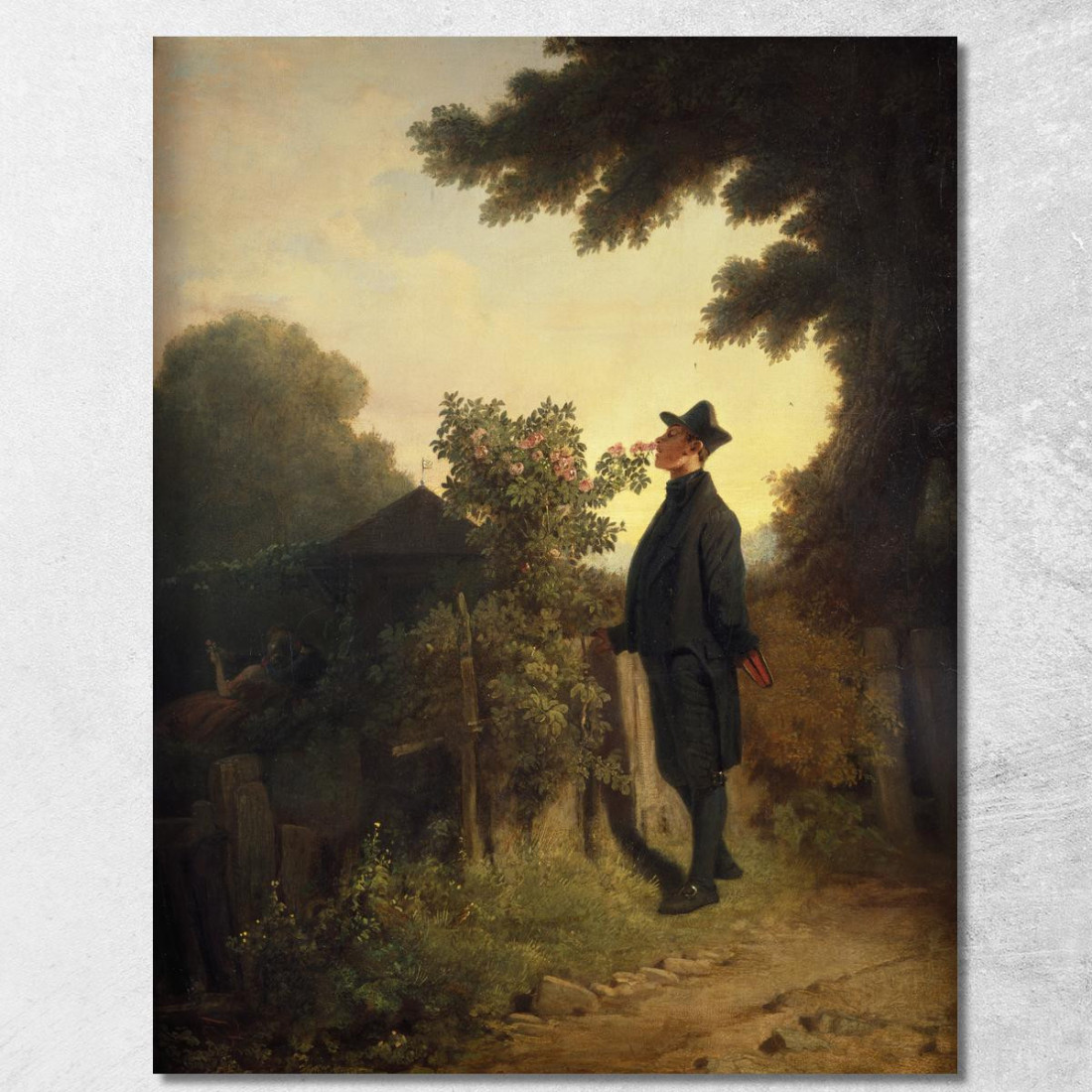 L'Amante Delle Rose Carl Spitzweg csp63 quadro stampato su tela L'Amante Delle Rose Carl Spitzweg csp63 quadro stampato su tela