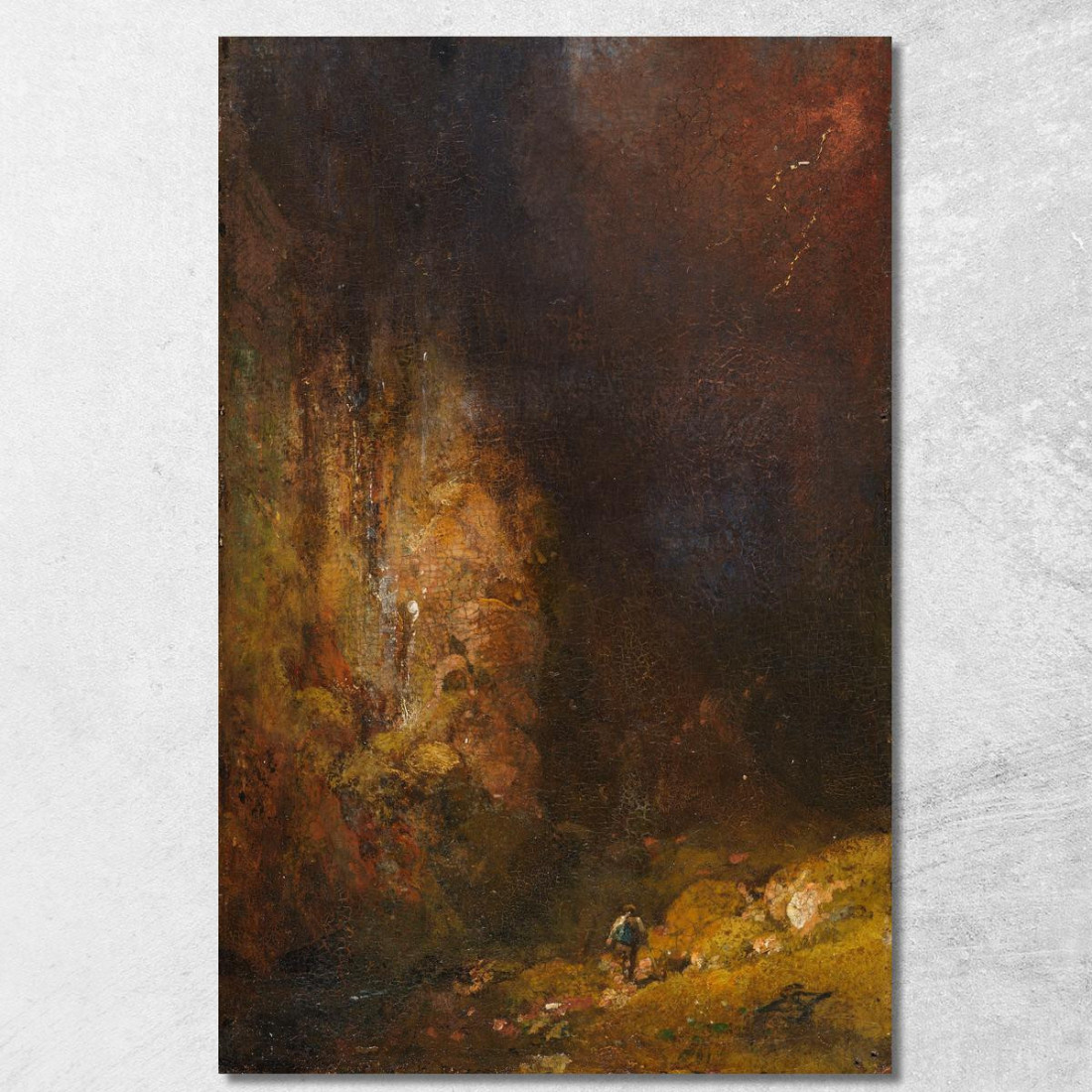 Escursionisti Nella Gola Della Montagna Durante Un Temporale Carl Spitzweg csp65 quadro stampato su tela Escursionisti Nella Gola Della Montagna Durante Un Temporale Carl Spitzweg csp65 quadro stampato su tela