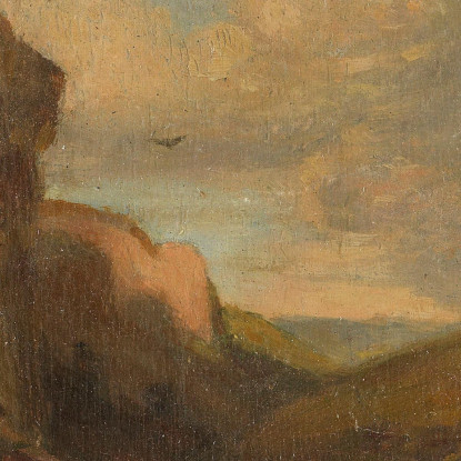 Attribuito A Piccolo Paesaggio Con Lattaia Carl Spitzweg csp67 quadro stampato su tela