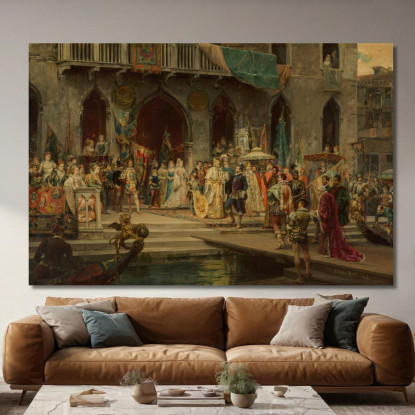 Enrico Iii Ricevuto Dal Doge Muccinigo A Palazzo Foscari Cesare Auguste Detti cad10 quadro stampato su tela