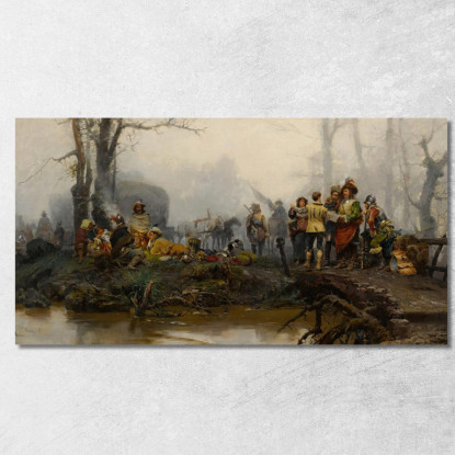 L'Accampamento Cesare Auguste Detti cad19 quadro stampato su tela