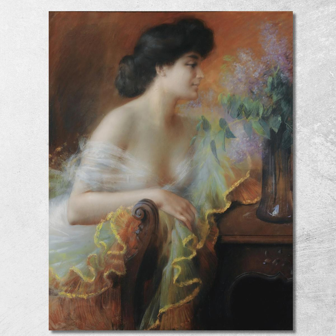 Donna Con Profumo Di Lilla Delphin Enjolras dej8 quadro stampato su tela Donna Con Profumo Di Lilla Delphin Enjolras dej8 quadro stampato su tela