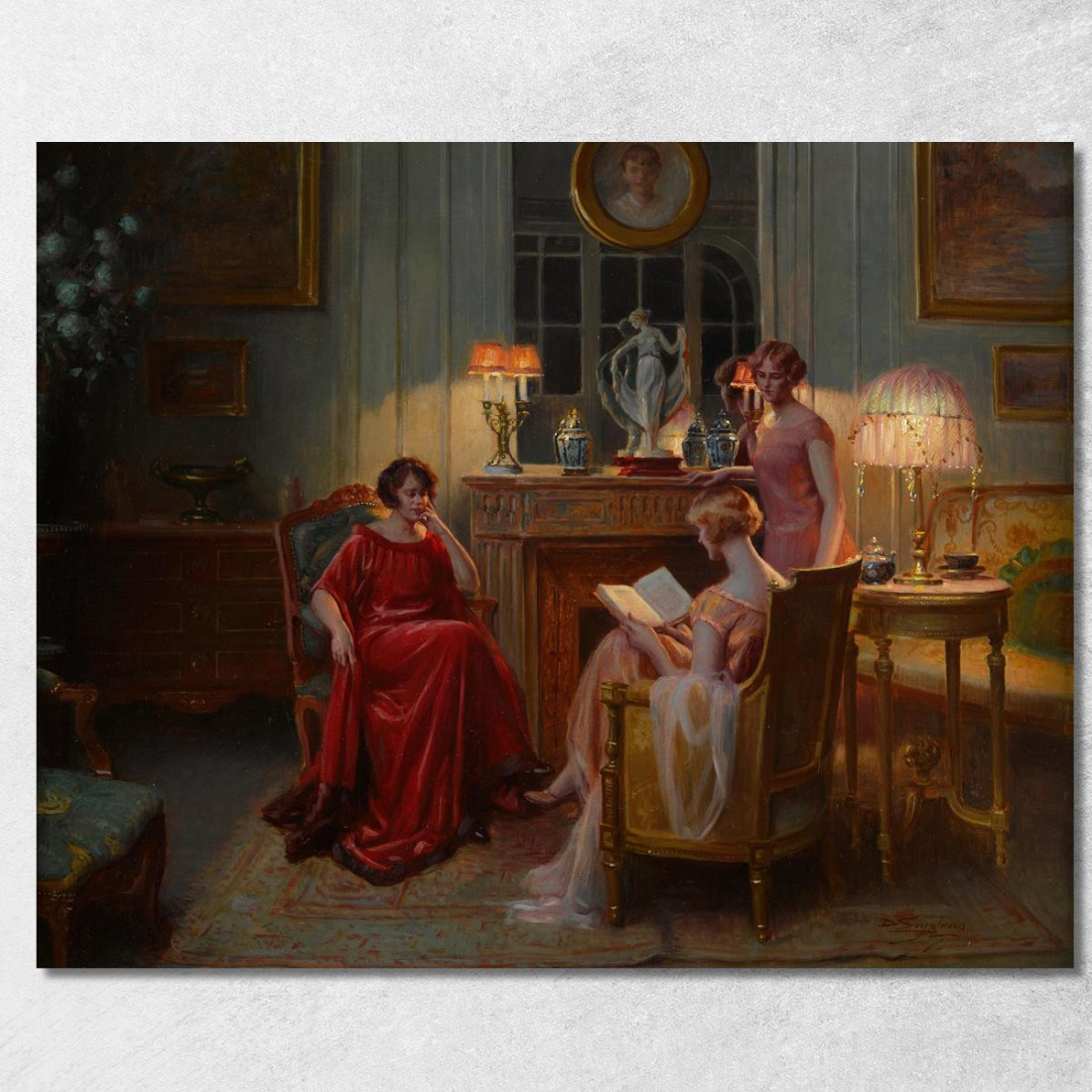 Nella Sala Di Lettura Delphin Enjolras dej13 quadro stampato su tela Nella Sala Di Lettura Delphin Enjolras dej13 quadro stampato su tela