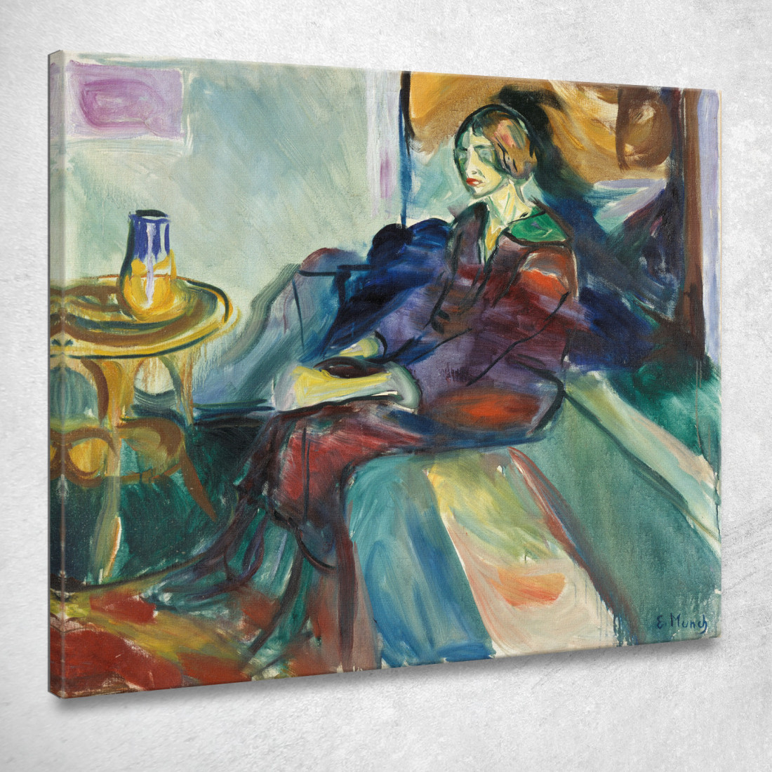 Modello Seduto Sul Divano Ii Edvard Munch em270 quadro stampato su tela