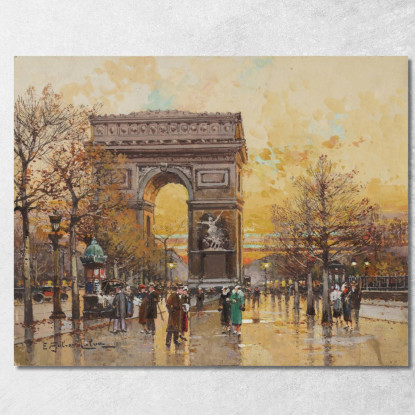 Arco Di Trionfo In Autunno Eugène Galien-Laloue egl4 quadro stampato su tela